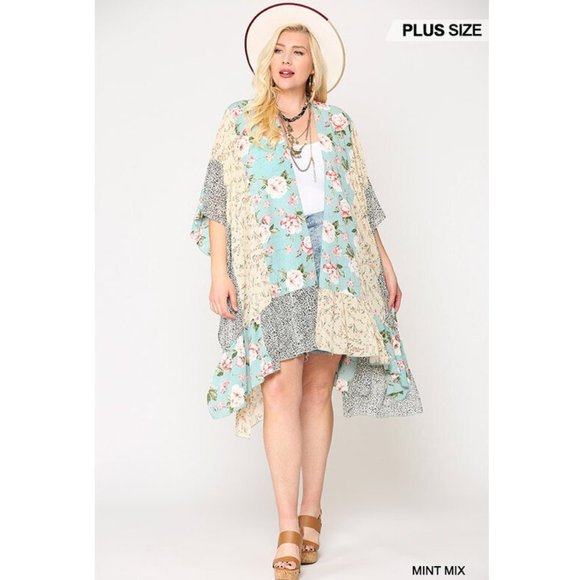 Boho Floral Gypsy Hippie Kimono Duster Cardigan - Picture 4 of 9